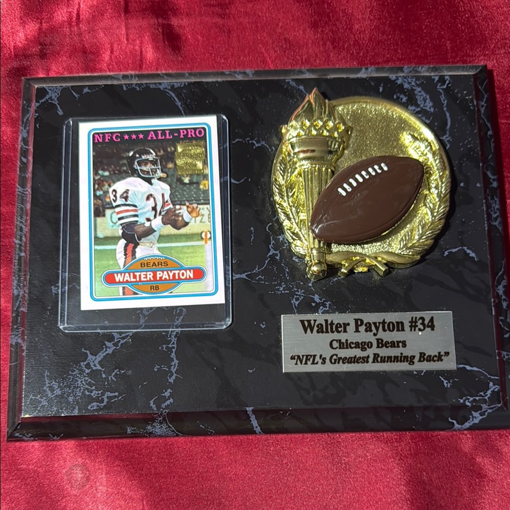 Walter Payton NFL Plaque with Card